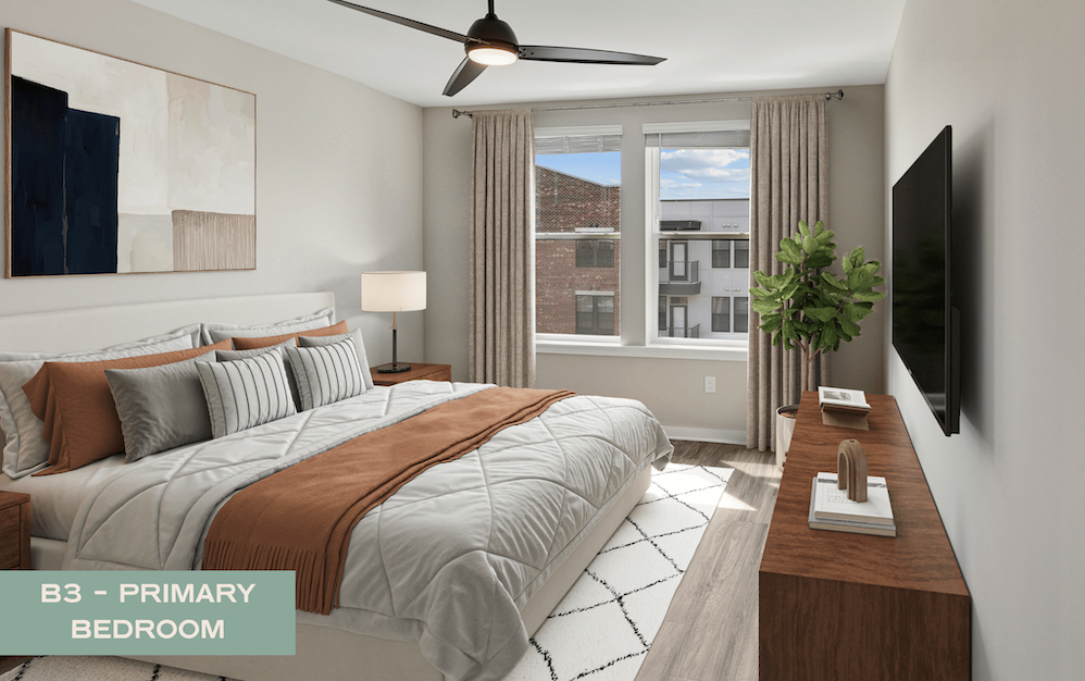 B3 - 2 bedroom floorplan layout with 2 bathrooms and 1192 square feet (Bedroom
)